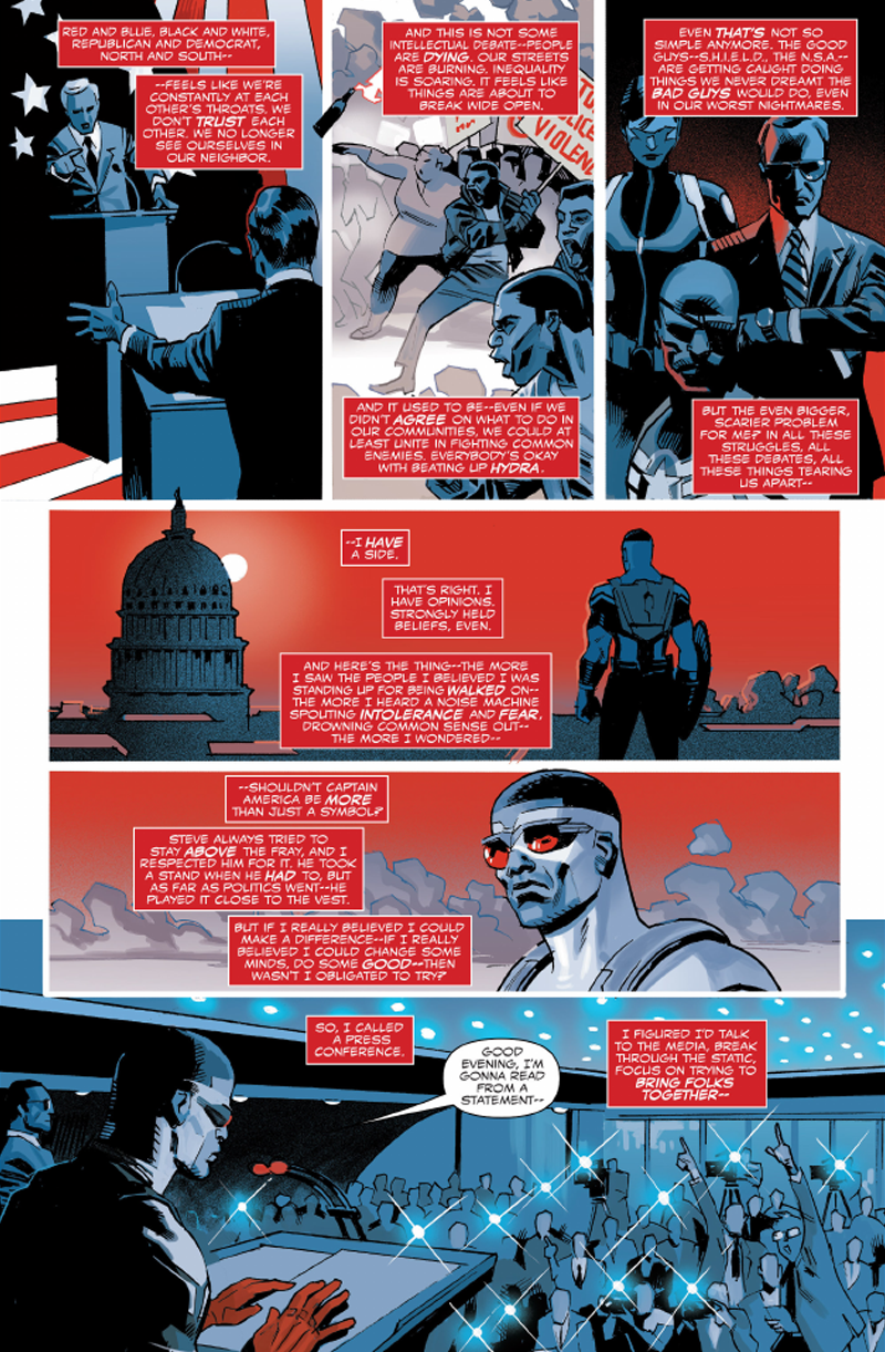 Illustration for article titled People Are Very Mad That the New Captain America Is Acting Like Captain America